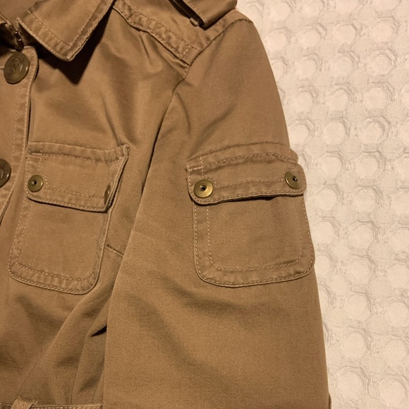 J Crew Tan Safari Style Belted Button Front Cotton Jacket S - Picture 9 of 13